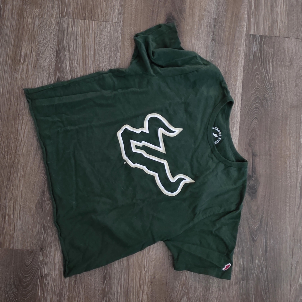 League Dark Green Kids Tee with Bold Logo